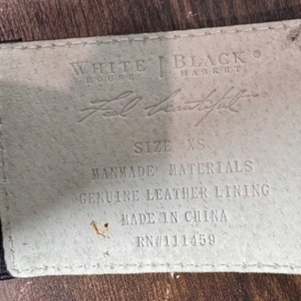 White House Black Market NEW Womens Black Wide Belt Elastic Bow Cinch Patent